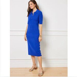 Talbots Ribbed Johnny Collar Sweater Dress Royal Blue Size medium P241036802